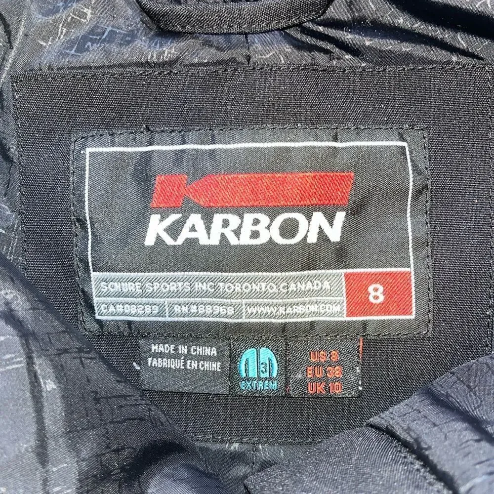 EXCELLENT CONDITION WOMEN’S SIZE 8 BLACK KARBON PRISM INSULATED SKI/SNOWPANTS